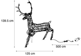 Zewnetrzna Świąteczny renifer brązowy rattan z LED IP44 - Glossie Oswietlenie zewnetrzne