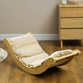 AIYAPLAY Zestaw wspinaczkowy dla dzieci, design 4 w 1 z mostkiem łukowym, huśtawką, poduszką, rampą zjeżdżalnią, do użytku wewnętrznego, Drewno