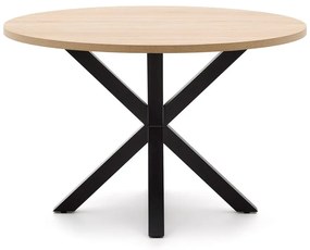 Czarno-naturalny okrągły stół ø 120 cm Argo – Kave Home