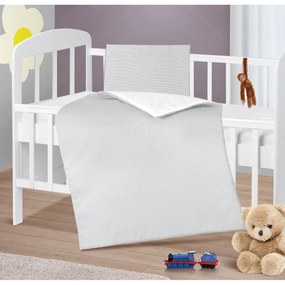 Bellatex Dziecięcy zestaw poduszki i kołdry Kratka szary, 75 x 100 cm, 42 x 32 cm