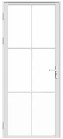 Drzwi kompletne dwustronne z aluminium i szkła hartowanego - wys. 204 x szer. 73 cm - Biały - SEROTO