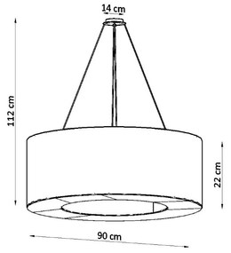 Biała lampa wisząca z tekstylnym kloszem ø 90 cm Galata – Nice Lamps