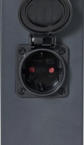 Lampa zewnętrzna ciemnoszara ze szkłem opalowym 80 cm IP44 z gniazdem i czujnikiem ruchu - Malios