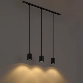 Nowoczesny system szynowy z 3 lampami wiszącymi czarny 1-fazowy - Iconic Holt