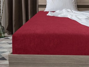 PrzytulneMieszkanie.pl Prześcieradło frotte EXCLUSIVE wiśniowe 200x220 cm