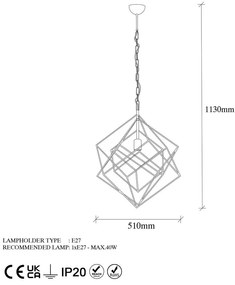 Czarna lampa wisząca z metalowym kloszem ø 51 cm Till – Opviq lights