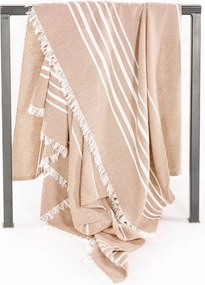 Beżowy bawełniany koc 150x200 cm Solene – Tiseco Home Studio