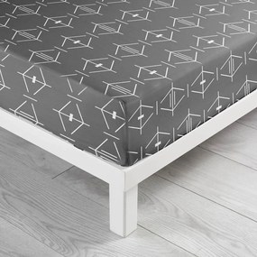 Ciemnoszare bawełniane prześcieradło z gumką 140x190 cm Aristide – douceur d'intérieur