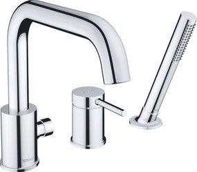 3-otworowa bateria wannowa Duravit CircleChrom - AirPlus - EasyClean - 2 tryby wylewki