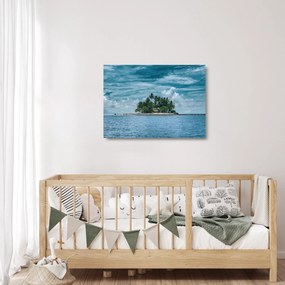 Obraz na szkle - wyspa na morzu (70x50 cm)