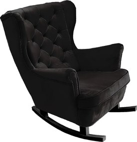 Fotel Relax z Tapicerowanym Siedzeniem i Podłokietnikami, Fotel TV 102x81x95cm Czarny_29884