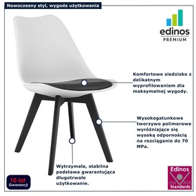 Biało czarne krzesło kuchenne - Ares 4X