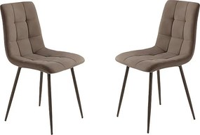 Zestaw 4 nowoczesnych brązowych krzeseł do jadalni w tkaninie "Milly" z siedziskiem tapicerowanym cm 45x53 88h