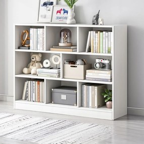 Biały otwarty regał z 6 półkami - 100x24x104 cm, skandynawski styl nowoczesny