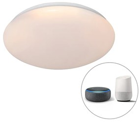 Inteligentna nowoczesna lampa sufitowa biała 38 cm z diodami LED i RGB - Iene Nowoczesny Oswietlenie wewnetrzne