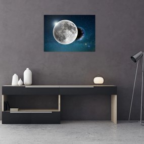 Obraz na szkle - Ziemia w zaćmieniu Księżyca (70x50 cm)