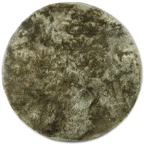 Dywan Cosy Shaggy Zielony Elle Decoration Koło – miękki, wysoki włos 200 cm x 200 cm Certyfikat Oeko-Tex