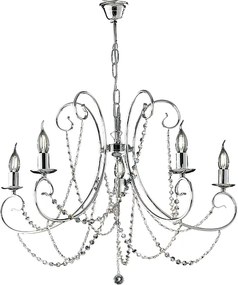 Magda 5-punktowy chromowany żyrandol żelazny 115 Ø68 BL146-5-CR