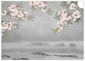 Obraz na szkle - Księżyc nad krajobrazem (70x50 cm)