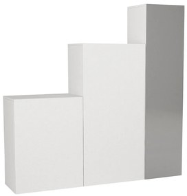 Szafa modułowa 3-drzwiowa - Z lustrem - szer. 180 cm - Biały - TELEZA