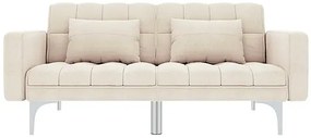 Rozkładana dwuosobowa kremowa sofa - Distira 2D