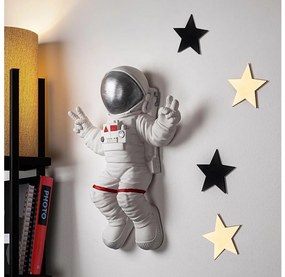 Dekoracja ścienna 47x35 cm astronaut srebrny