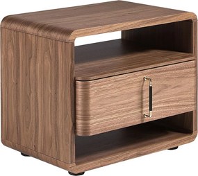 Stolik nocny z orzecha i czarnego PVC 7225 ANGEL CERDA