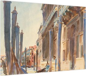 Obraz na szkle - John Singer Sargent, Gondola Moorings on the Grand Canal, reprodukcje (70x50 cm)