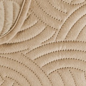 Jasnobrązowy aksamitny zestaw narzuty na łóżko i poszewki na poduszkę 240x260 cm Solange – douceur d'intérieur