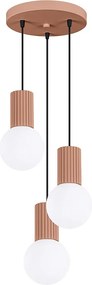 Lampa Wisząca Nowoczesny Halo, Aluminium/Szkło - 3 Źródło - L.25 X H.125 Cm - Mocca