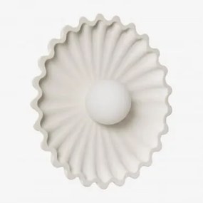 Kinkiet Ścienny Z Betonu Z Kulą Szklaną Sery Kremowa - Sklum