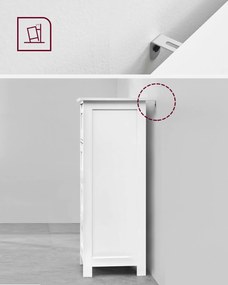 Szafka Łazienkowa z Szufladami Biała - LHC40W