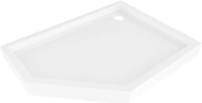 Mexen Flow+ brodzik pięciokątny lewy 100 x 80 cm, biały połysk - 46P108010LH
