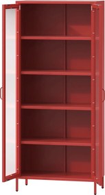 Metalowa witryna wysoka Modern Angelo czerwona