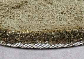 Dywan Cosy Shaggy Zielony Elle Decoration Koło – miękki, wysoki włos 200 cm x 200 cm Certyfikat Oeko-Tex