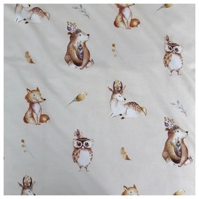 Beżowa bawełniana pościel dziecięca do łóżeczka 100x135 cm Animals "Woodland" – Jerry Fabrics