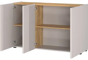 Kremowa szafka w dekorze dębu 120x76x34 cm Adrano – Germania