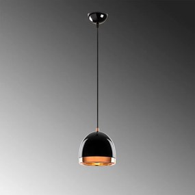 Lampa wisząca w czarno-złotym kolorze z metalowym kloszem ø 17 cm Mugo – Opviq lights