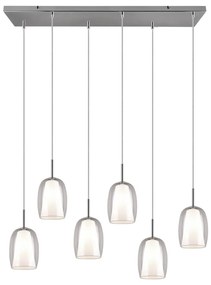 Lampa wisząca w srebrnym kolorze ze szklanym kloszem Barret – Trio Select