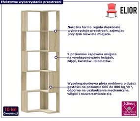 Narożny regał otwarty wielopoziomowy dąb sonoma - Kegi
