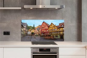 Panel szklany do Kuchni Malownicze Stare Miasto w Bawarii