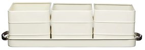 Zestaw 3 kremowych doniczek na zioła Kitchen Craft Living Nostalgia