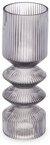 Szklany wazon tuba ryflowane szkło, 8 x 23 cm
