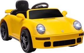 AIYAPLAY Elektryczne Auto Dziecięce, 12V z Zdalnym Sterowaniem, Miękki Start, MP3, LED, Klakson, Wskaźnik Energii, Żółty