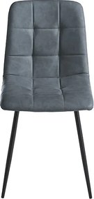 Zestaw 4 nowoczesnych krzeseł niebiesko-miękkich „Sewilli” malowanych metalowych siedzisk z miękkiej w dotyku sztucznej skóry