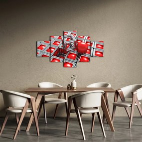 Obraz - 3D metaliczna abstrakcja (125x70 cm)