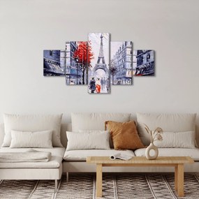 Obraz ulicy w Paryżu, obraz olejny (125x70 cm)