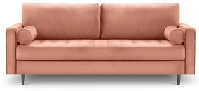 Różowa aksamitna sofa Milo Casa Santo, 219 cm