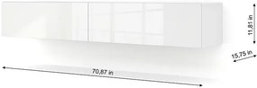 Długa wisząca szafka rtv biały połysk 180 cm - Falmi