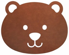 Brązowy dywan dziecięcy z ekoskóry tkany ręcznie 73x92 cm Bear XXL Bull – LIND DNA